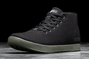 Nobull Canvas Mid Women's Trainers Black Dark Green | Australia (MF9032)